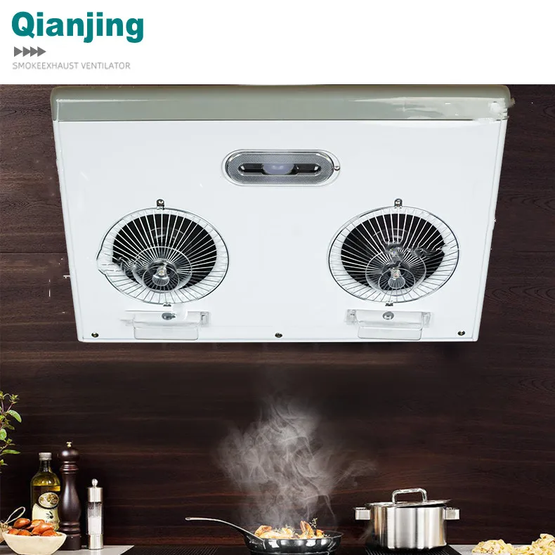 Range Hood Push Button Control Kitchen Chimney Hood 2 led light Commercial Hotel Slim Cook Hood
