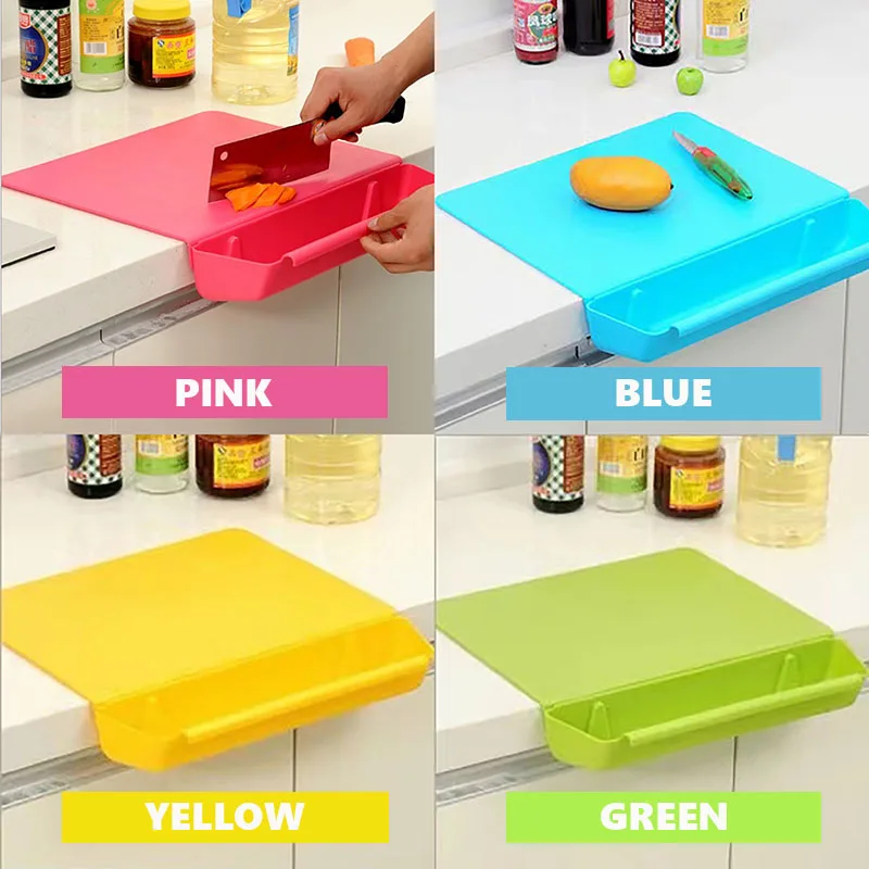 Home Kitchen Two-in-One Storage Trough Cutting Board Plastic Chopping Block