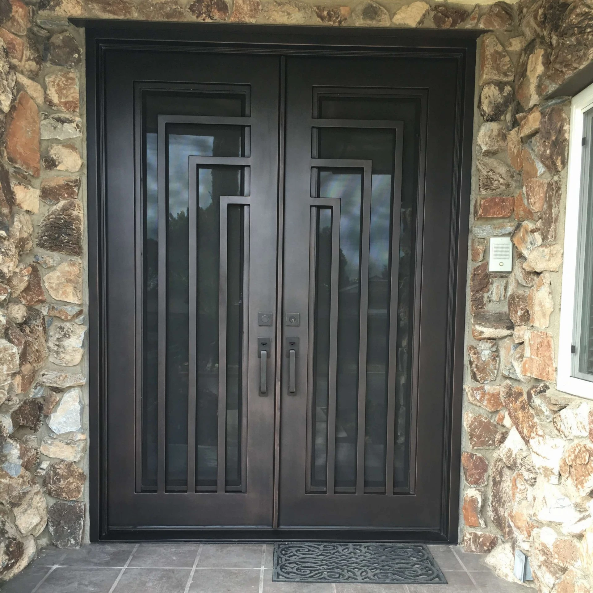 Factory Supply Cast Wrought Iron Exterior Door Iron Window And Door Grills Entry Iron Door