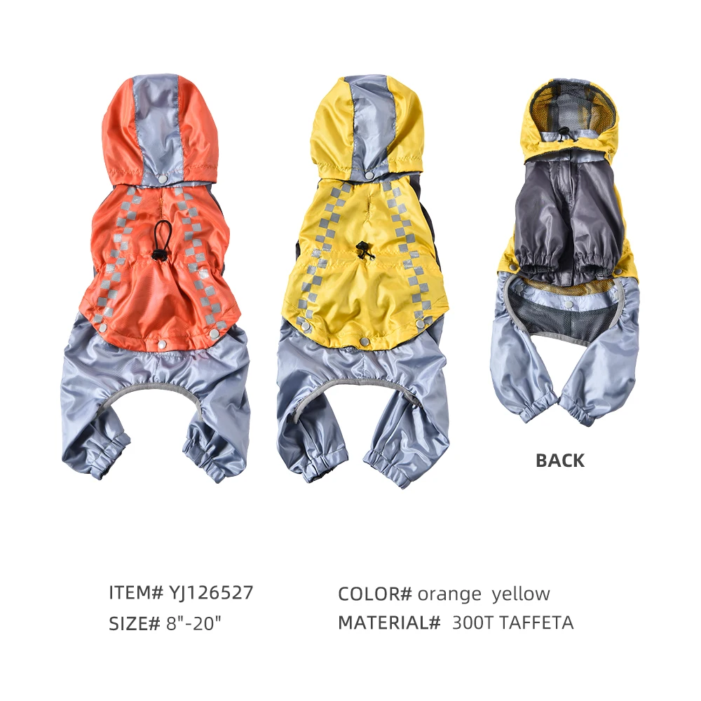 High Quality Nylon Mesh Classic Plaid Pet Rain Coat Jacket Rain Poncho Lightweight Dog Raincoat
