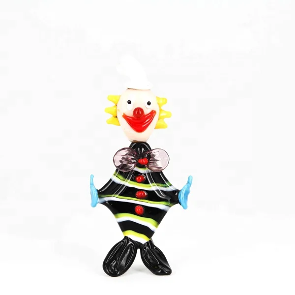 Hand made murano glass clown figurines