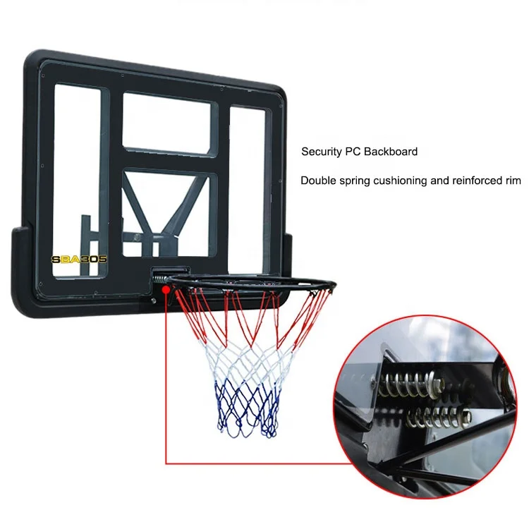 Kids Adults Indoor Outdoor Home Wall Mounted Basketball Ring Backboards With Net