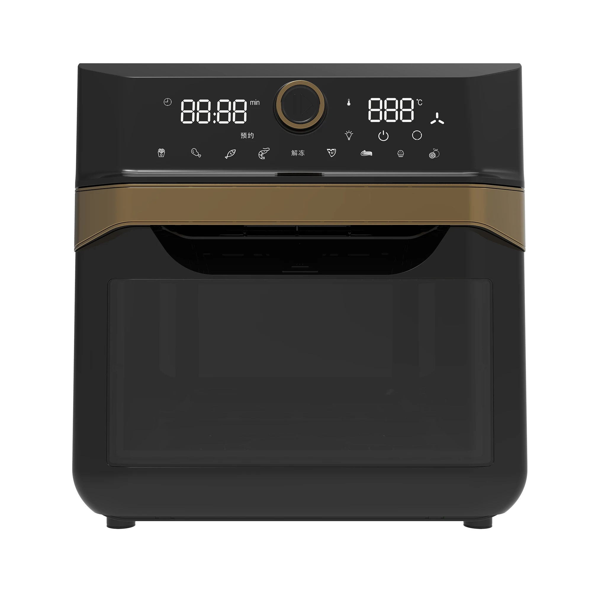 15L Stainless Steel Square Electric Oil-Free Air Fryer Oven with Temperature Control for Family and Hotel Use