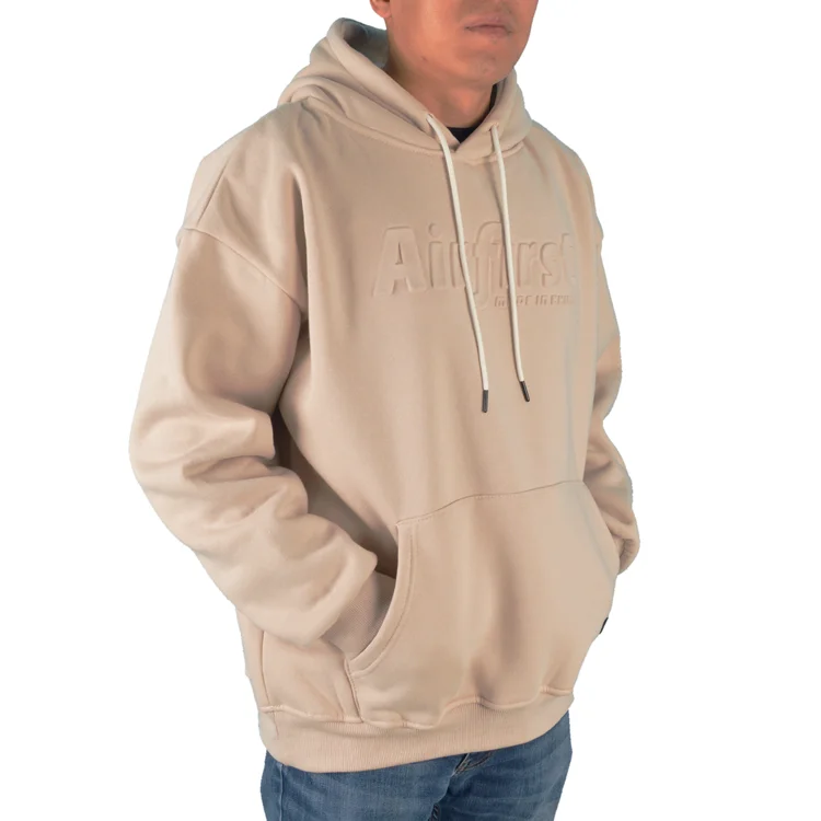 amazon hot selling cotton french terry fleece luxury heavy thick oversized custom 3d embossed hoodie