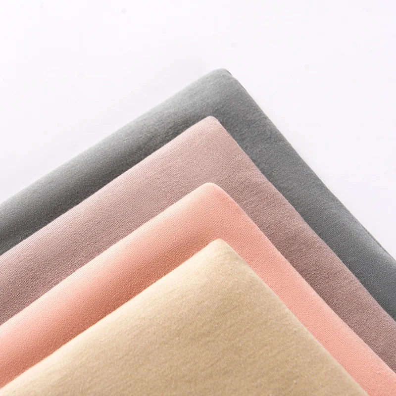 Hot Selling De Rong Dralon Materials Viscose Cotton Cloth Brushed Elastic Autumn and Winter Thermal Wool Fabric