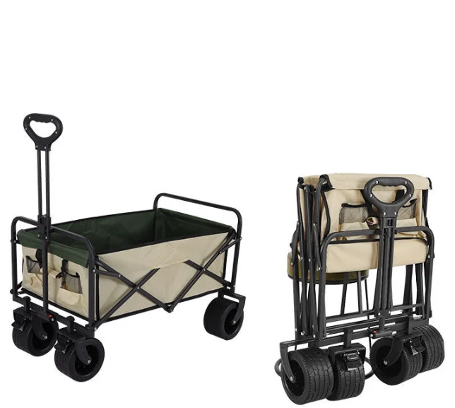 New Lifting Camping Trolley Trailer Outdoor Foldable Oversized Camping Trolley Picnic Cart Stall Trolley