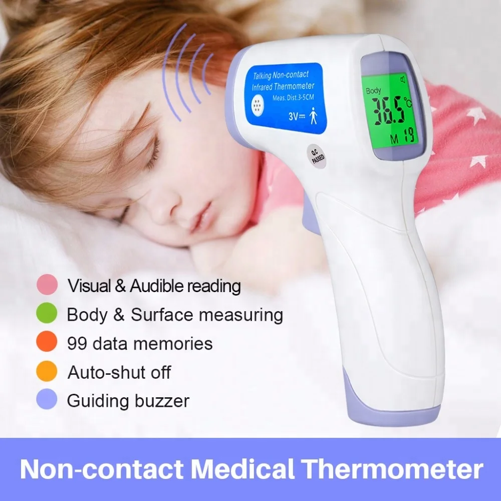 Pacom Gun Non-contact Digital Medical Infrared Thermometers For Babies & Kids