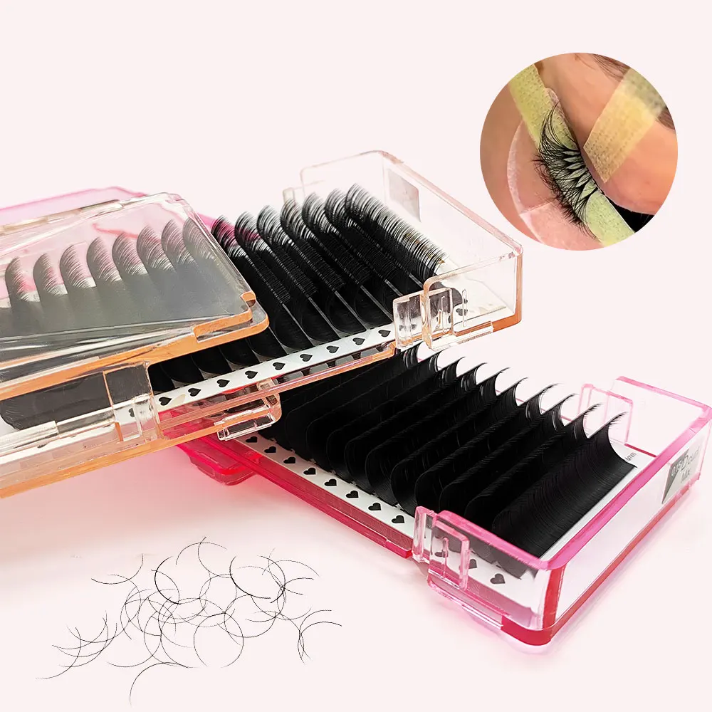 Cruelty free individual volume korea PBT fibre B C D J curl private label mix eyelash extension