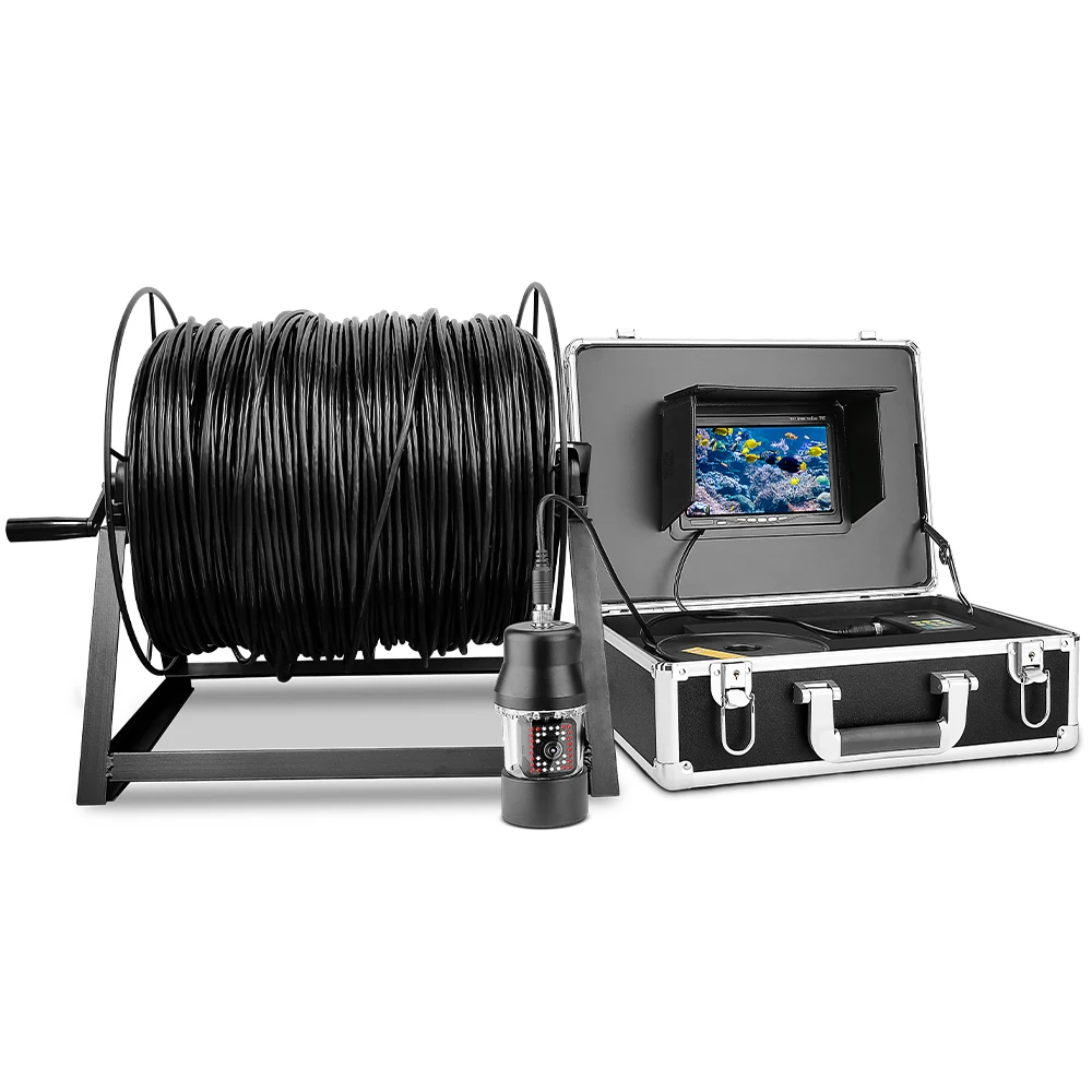 Send 8G SD card 9-inch video screen 500 meters 360 degree rotating underwater monitoring system