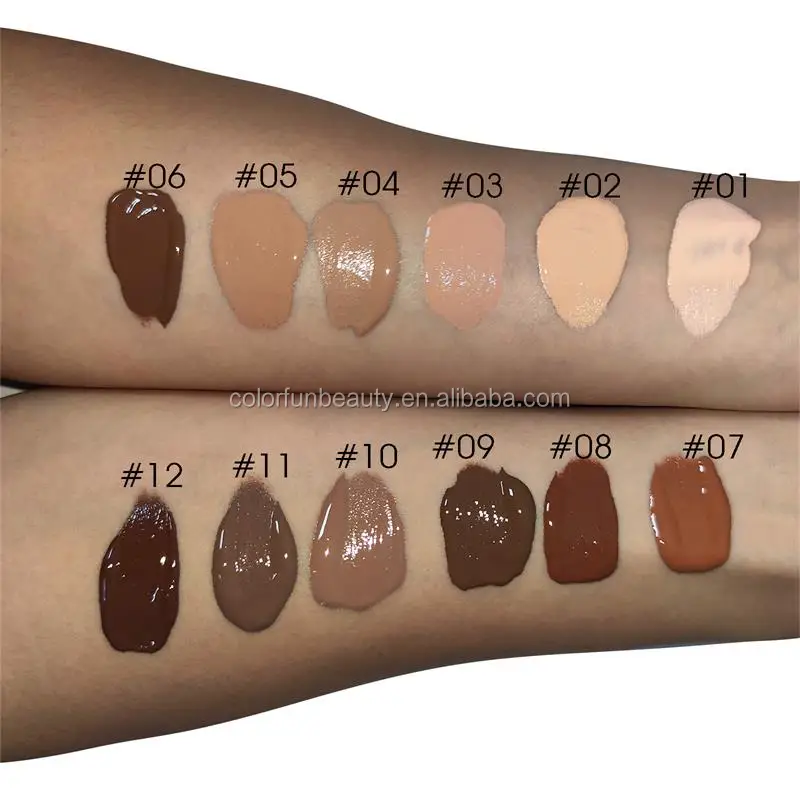 Private label custom logo makeup dark skin cosmetic full coverage organic foundation for black skin