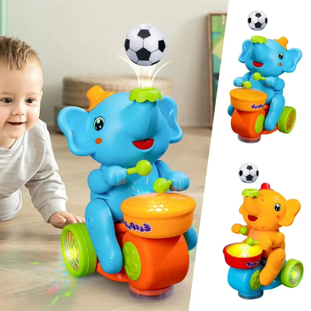NEW Play dancing Musician Elephant Toy With Music And Flashing Light Kids Electric Toys Play The Drum Animal Toys For Kids