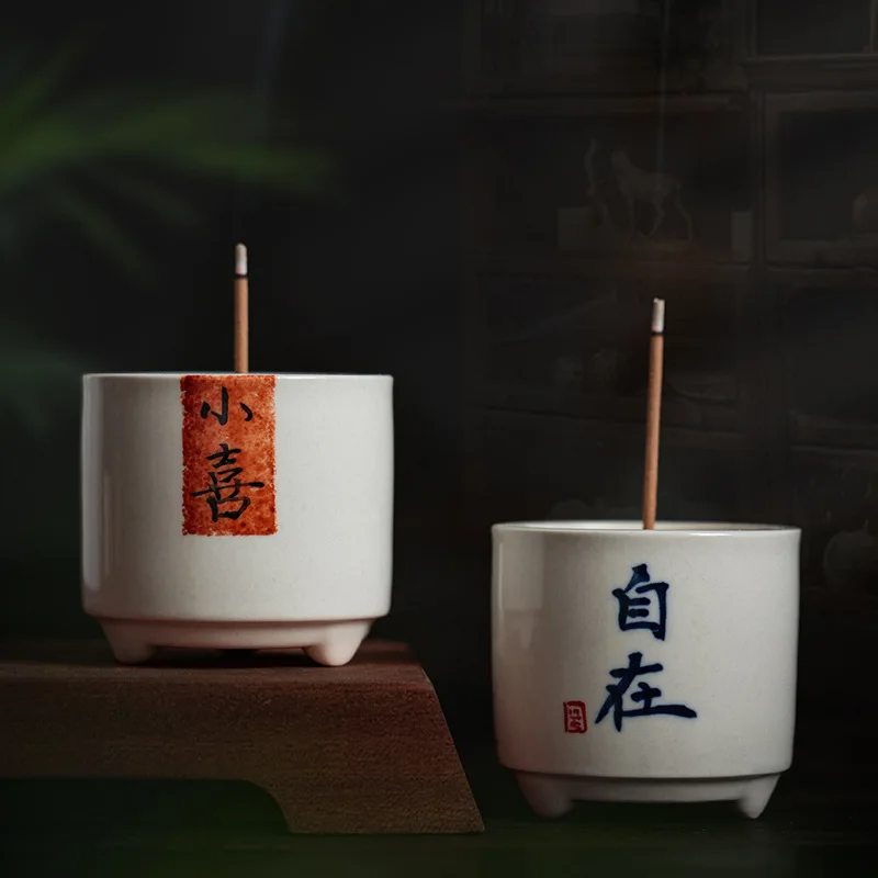 Sandalwood agarwood Zen tea ceremony accessories Small Porcelain Incense Burner Australia Ceramic Incense Bowl
