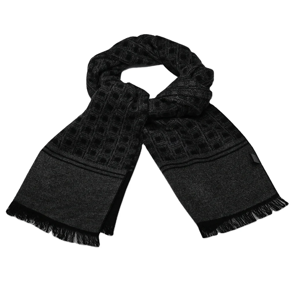 Dyed Custom Winter Scarf Print Yili Viscose Warm Tassel Fashion Elegant Luxury Free Sample Adult Plain Haram Logo Men,men CN;ZHE