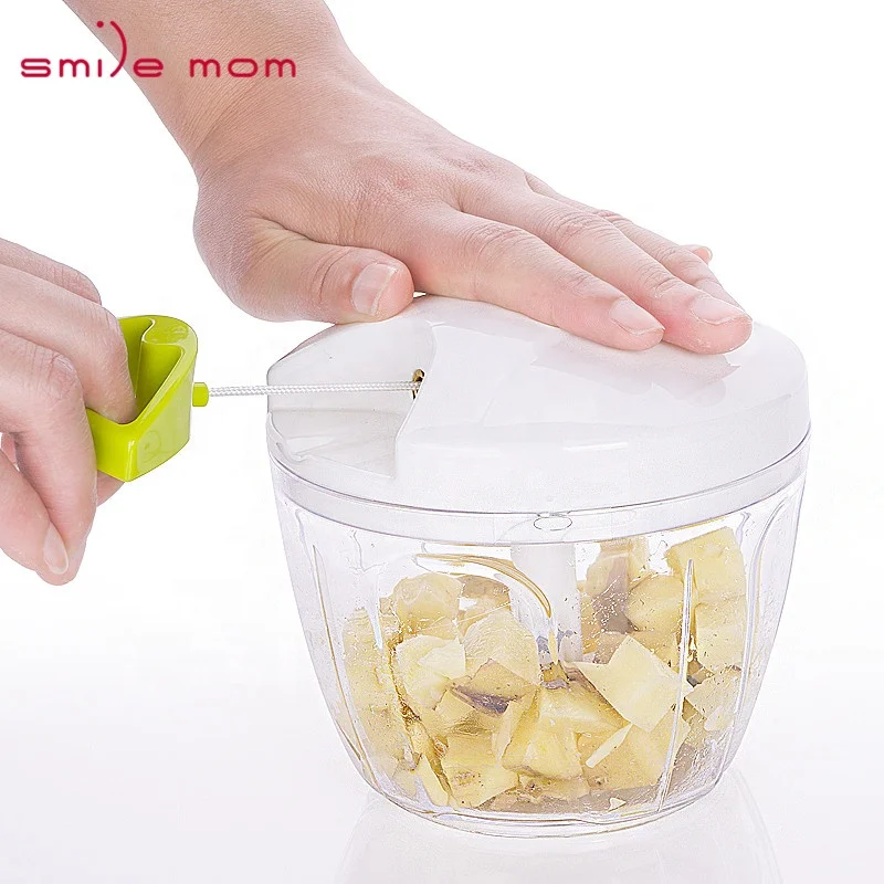 Smile mom Easy 3 Blade Hand Pull Food Chopper Vegetable Cutter Smart Veggie Slicer