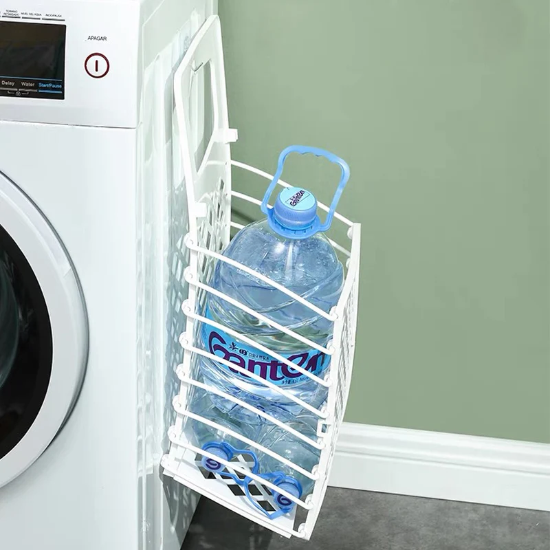 Wall-mounted Foldable Dirty Clothes Storage Container Hamper Plastic Collapsible Laundry Baskets