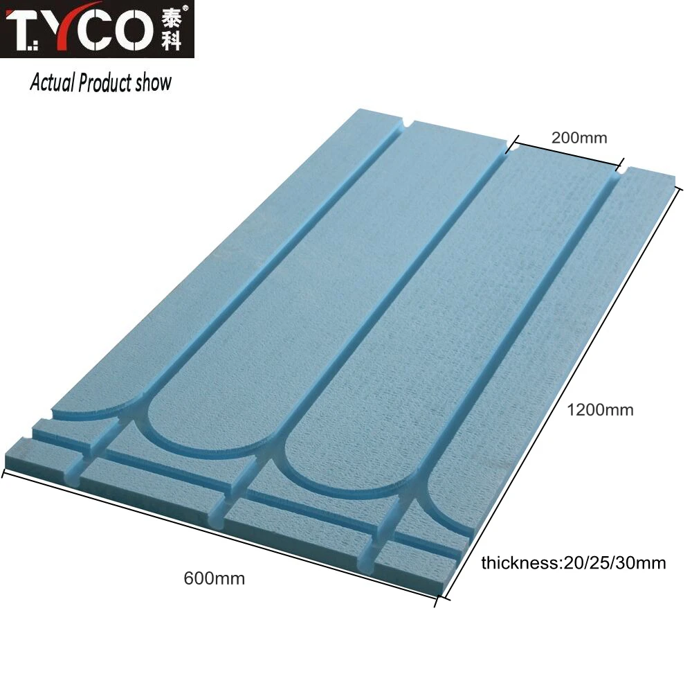 Europe Hot Sale Moden Design Omage Grooved XPS boards hot water heat floor panel for hydronic radiant floor heating