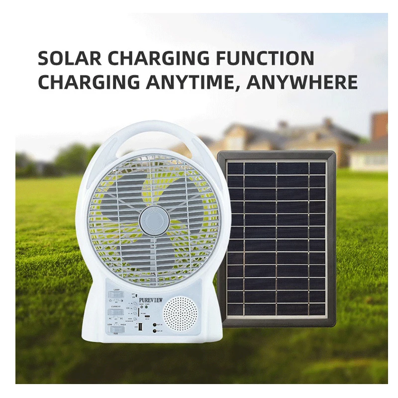 Hot Sale Stock Solar Power USB Fans 2 Gears Portable Rechargeable Table Fan