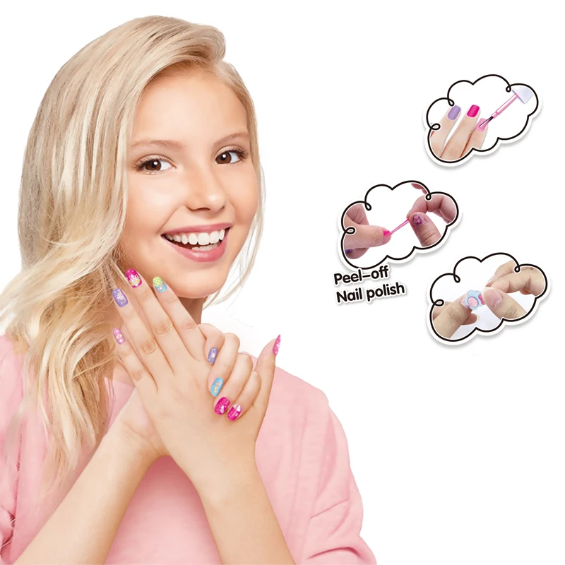 Hot Little Girl Nail Art Designs Stickers DIY Kids Toys For Children Manicure Sticker Nail Art Makeup Set For Little Girl