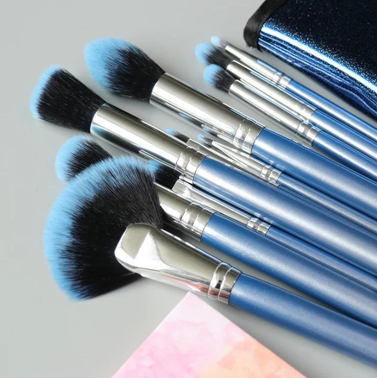 2023 New Design Starry Sky Blue Makeup Brush Set With Case