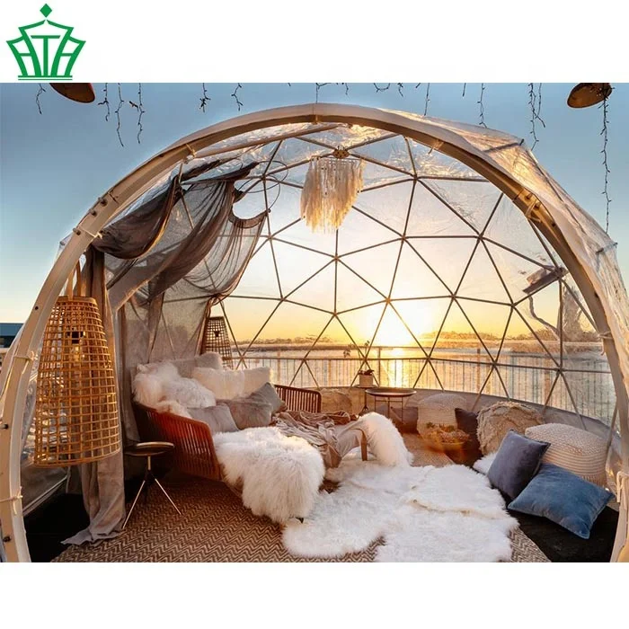 Luxury 6 Meter Clear PVC Dome Stars Night Glamping Tent with 100 200 300 people