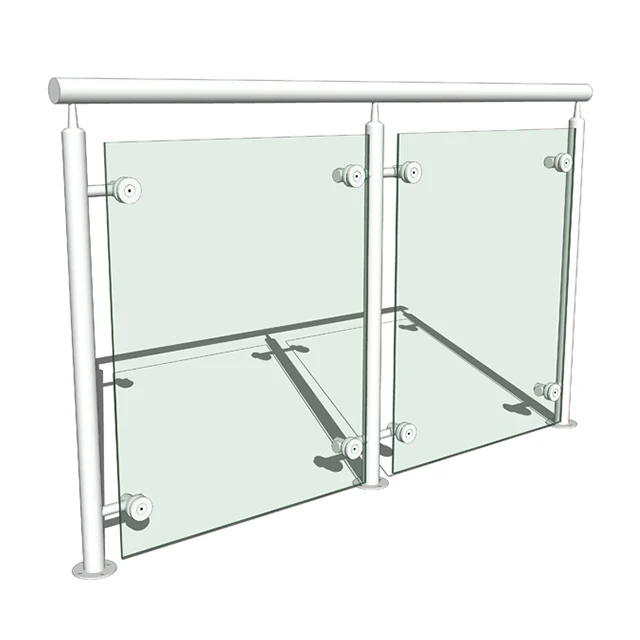 Aluminum Frame&Frameless Glass Balcony Balustrade Railing Fence