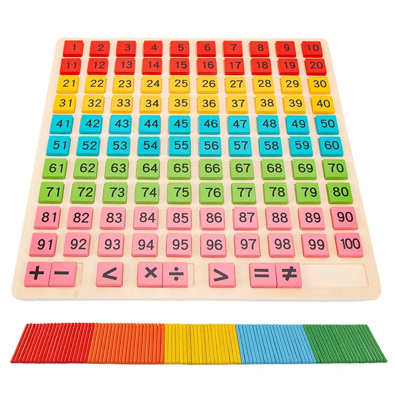 High Quality Wooden Multiplication Board 1-99 Consecutive Numbers Math Numbers Blocks Math Toys Educational Aids Toy