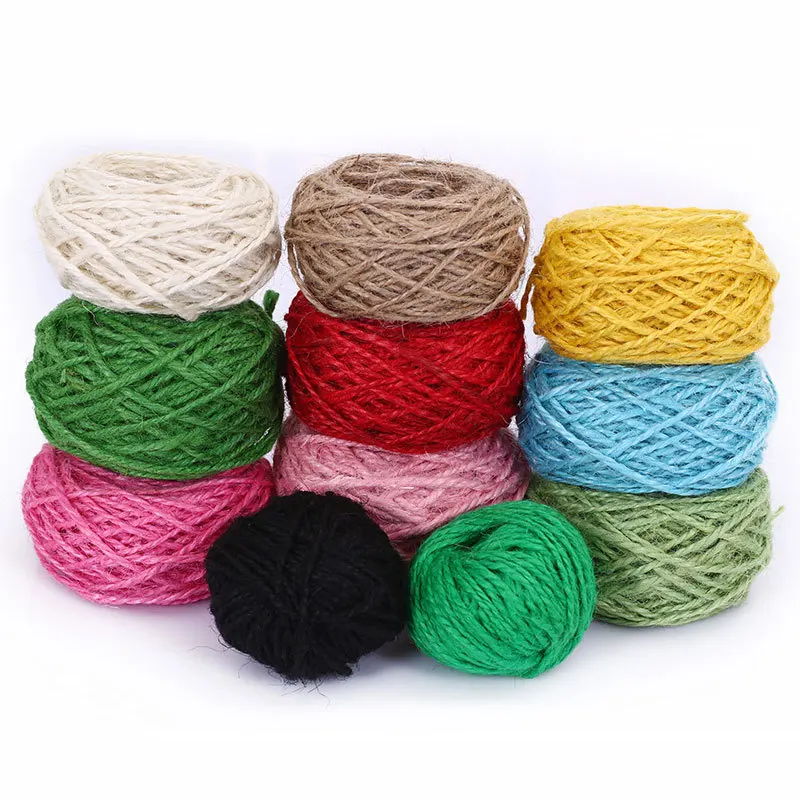Colorful ceramic vase rainbow rope macrame single thread rope