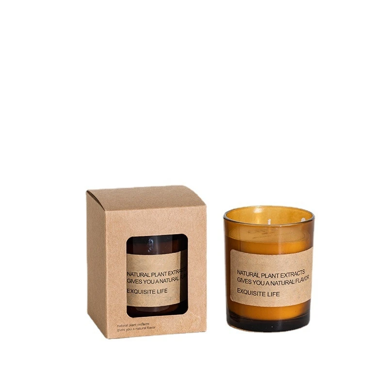 Luxury Glass Brown Candle Jars Custom Private Label Candle Gift Set Soy Wax Scented Candles