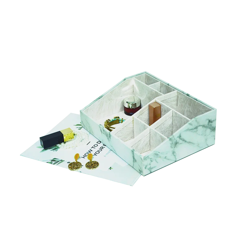 2022 marble pu leather design Makeup Organizer for Vanity Makeup Storage for brush Desk Organizer for Makeup Tools