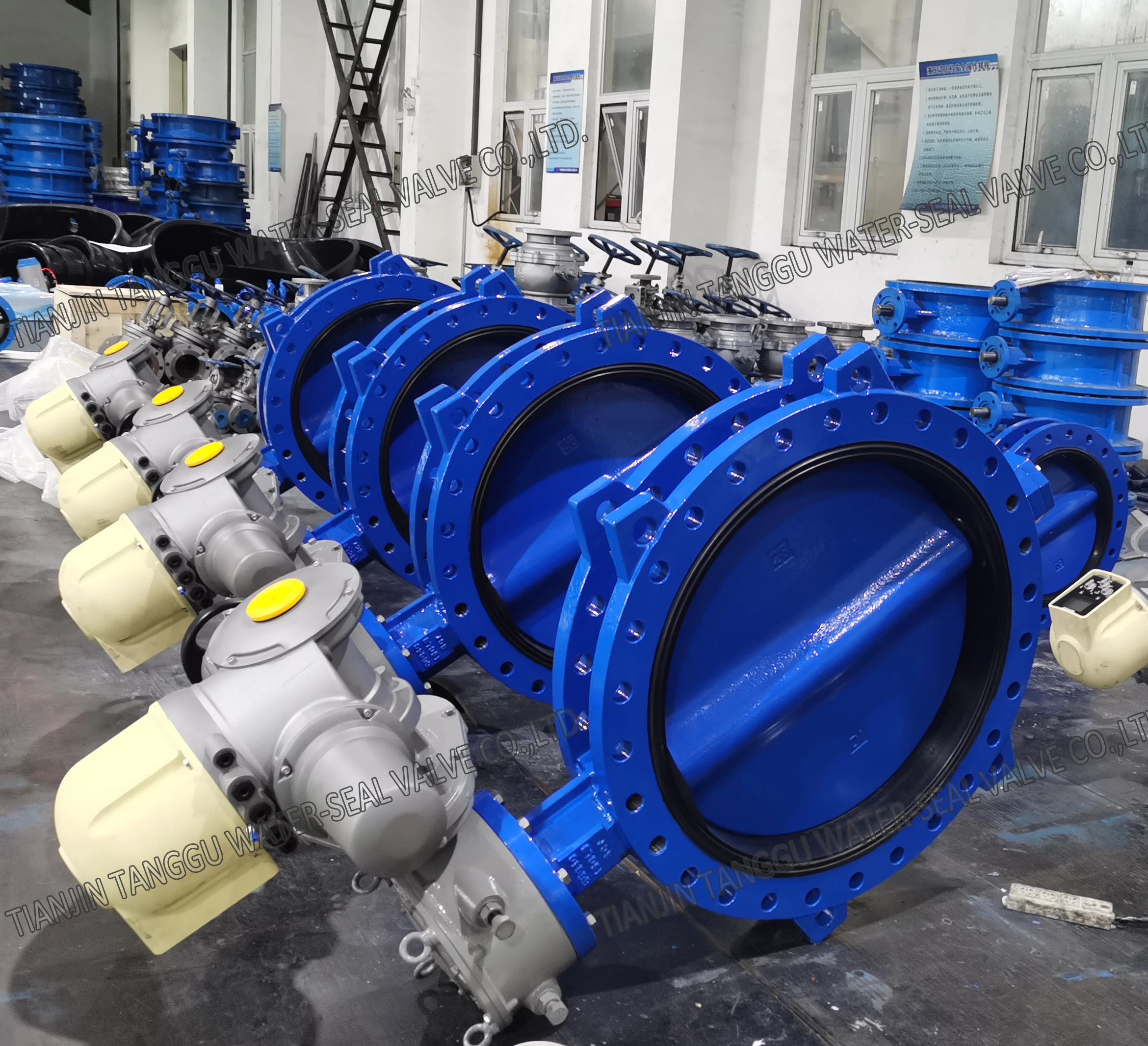 DN500  DN700 Concentric Double Flange Butterfly Valve with IP68 Electric Actuator for Drinking Water