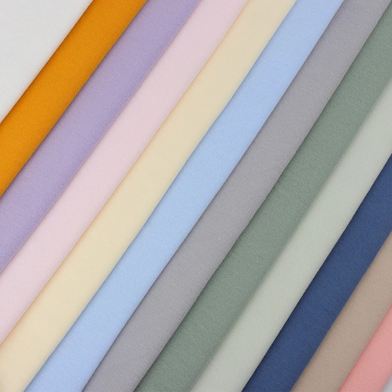 32S 250GSM  Double Face Combed Knitted Interlock Jersey Lycra 96 Cotton 4 Spandex Elastane Fabric For T shirt Clothing