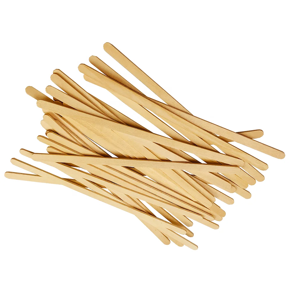 Wholesale New Product Round End Birch Wooden Stirrer Coffee