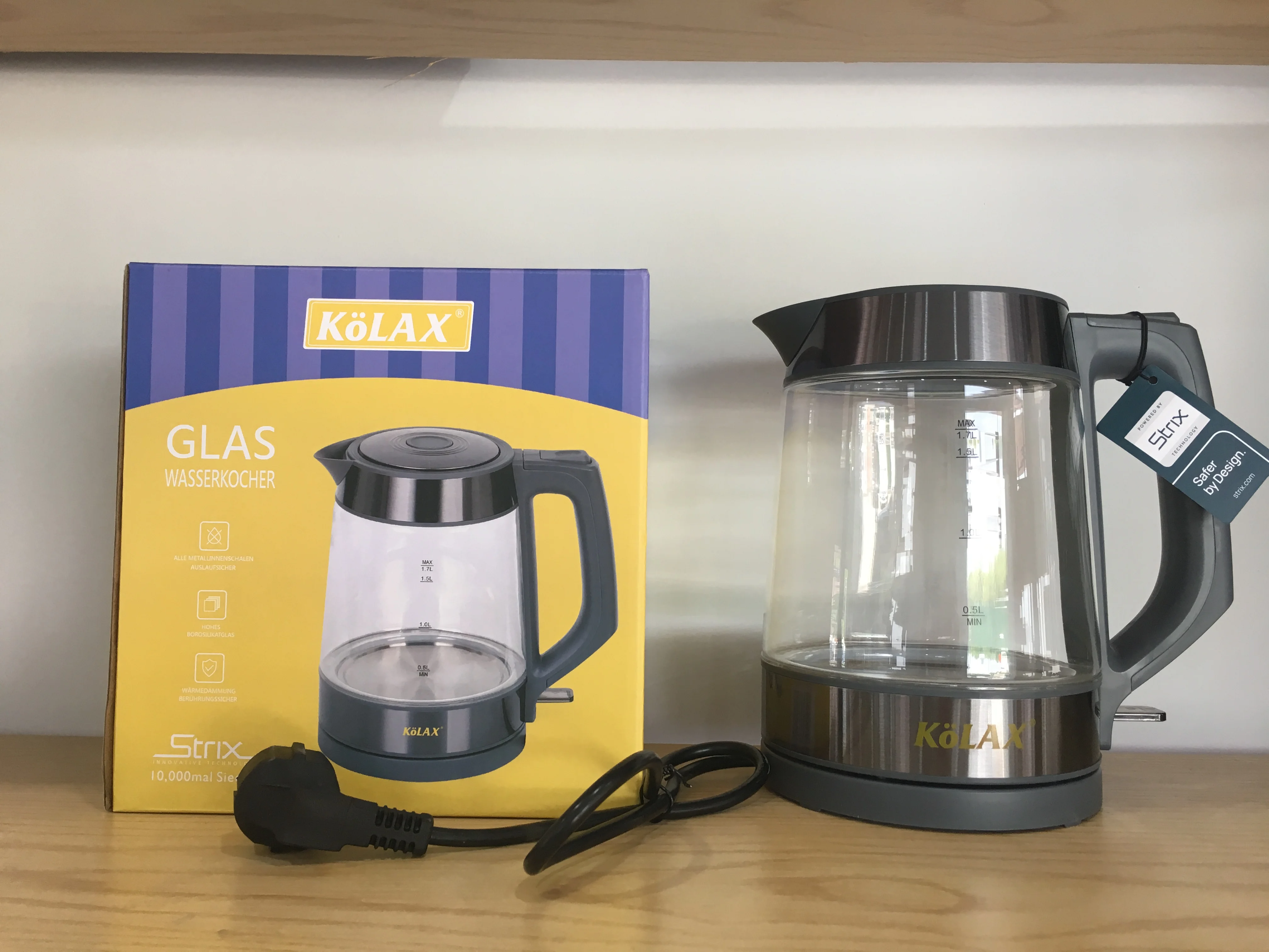 Home appliance glass kettle electric for tea and coffee 1.7L fast boiling cordless auto shut off & boil dry protection kettle