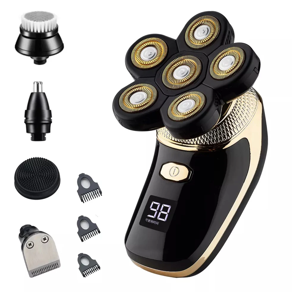 Высококачественная перезаряжаемая электробритва для мужчин 5 в 1 бритва облысения