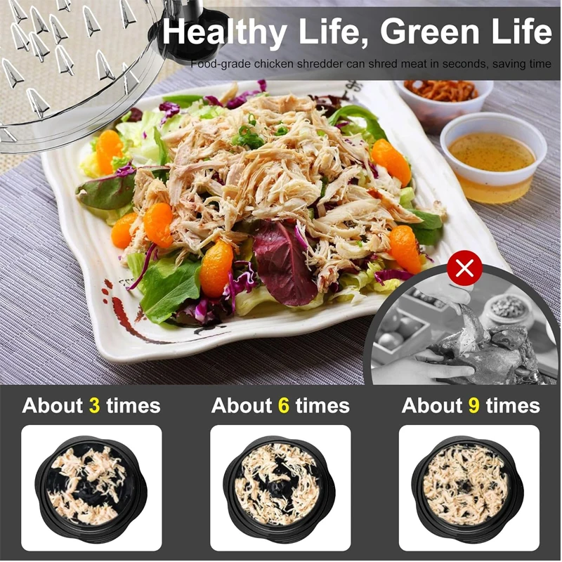 High Quality non-slip kitchen meat shredding Chicken Shredder tool Portable Plastic Transparent Lid Chicken Shredding Tool