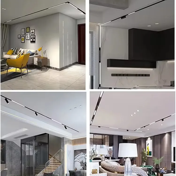 DGLUX DC48V Magnetic Track Light System 10W 20W 30W Smart LED Folding Light Use For Home Recessed Magnetic Linear Track Light