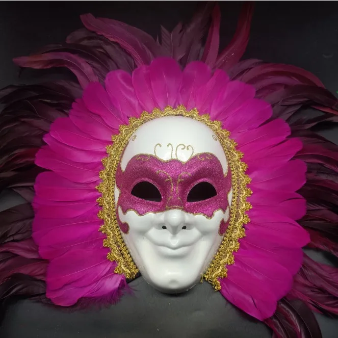 Adult Carnival Party Venice Feather Mask Halloween Stage Performance Venetian Masquerade Mask