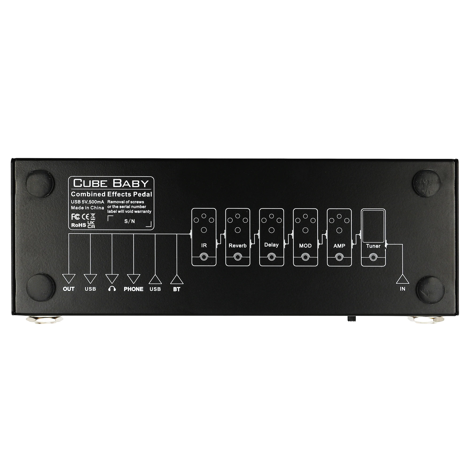 Cube BABY Rechargeable Multi Effects Pedal for Electric Bass Guitar Recording Audio Interface Function Pedal