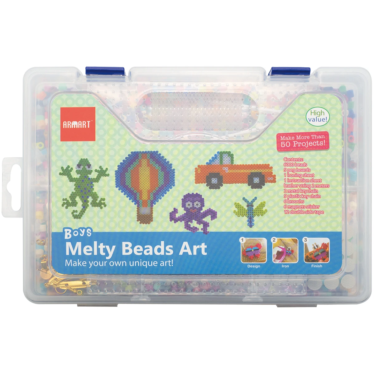 6000Pcs DIY Fuse Melty Beads Kit for Kids With boards Keychain Brooch Fashion Boy Style