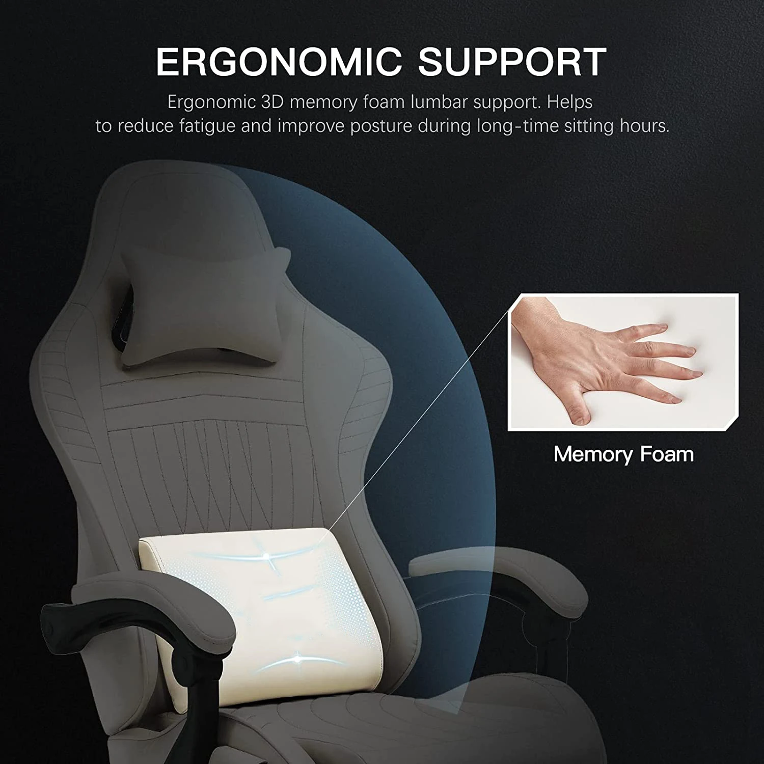 Best Selling Cheap Sale Hot Bluetooth Ivory Cadeira Sillas Gamer Player Memory Foam Pillow Office Gaming Chair with Speakers