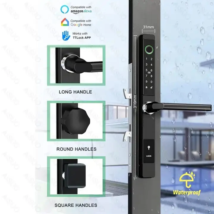 TT замок Водонепроницаемый дверной Wi-Fi Электрический цифровой отпечаток пальца умный дверной замок
