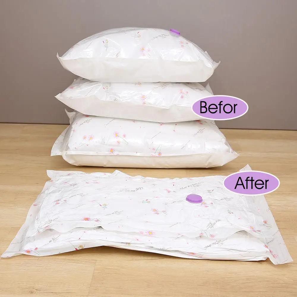Travel Save Space Clothes Plastic Packaging Sealer Cleaner Storage Seal Embossed Vacuum Bags