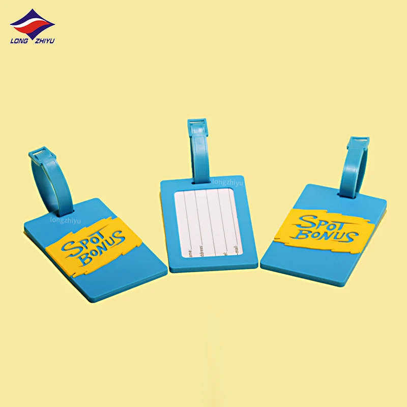 Longzhiyu 17 Years Manufacturer Cartoon Animal PVC Suitcase Tag Irregular Soft Silicone Luggage Tag Claim Label