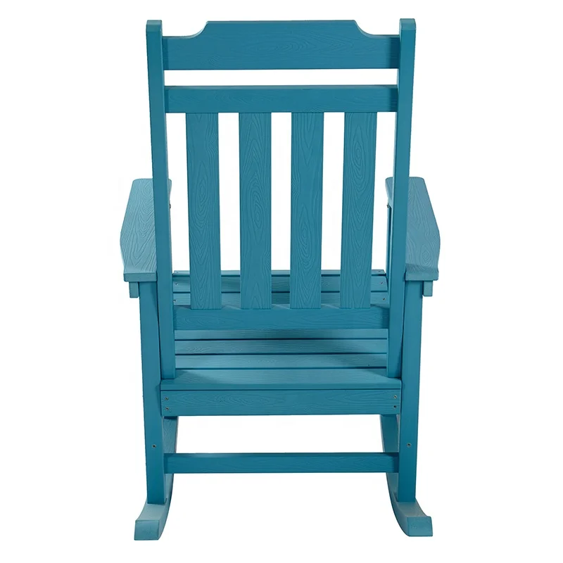 Blue Folding Waterproof Plastic Wood Outdoor Swimming Pool Furniture Hdpe Recycled Rocking Chair