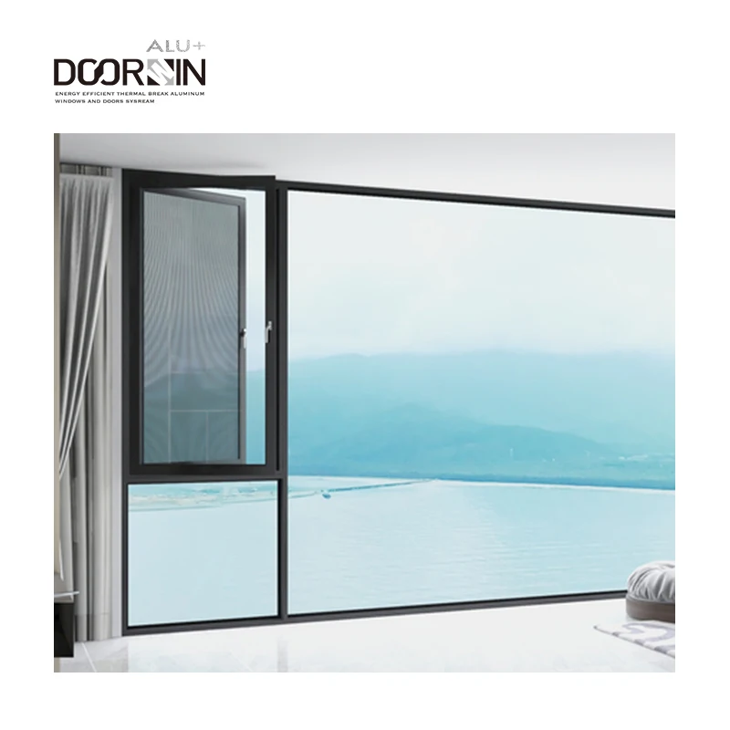Energy Saving Panoramic Picture Windows Villa House Hurricane Impact Sound Proof Aluminum Tilt And Turn Glass Windows