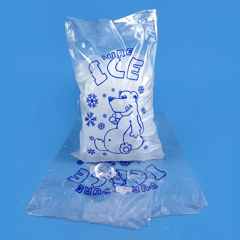  Пользовательские печатные прозрачный 8 Lb пластиковый мешок льда со