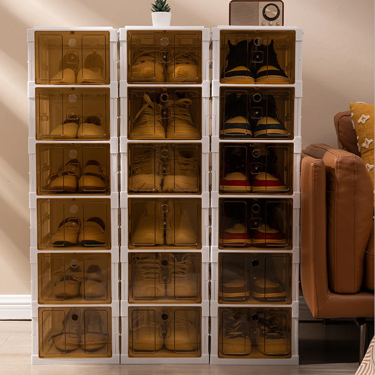 Cheap Price Shoe Organizer Cabinet Shoe Containers For Sneaker Display Foldable Shoe Storage Box For Closet