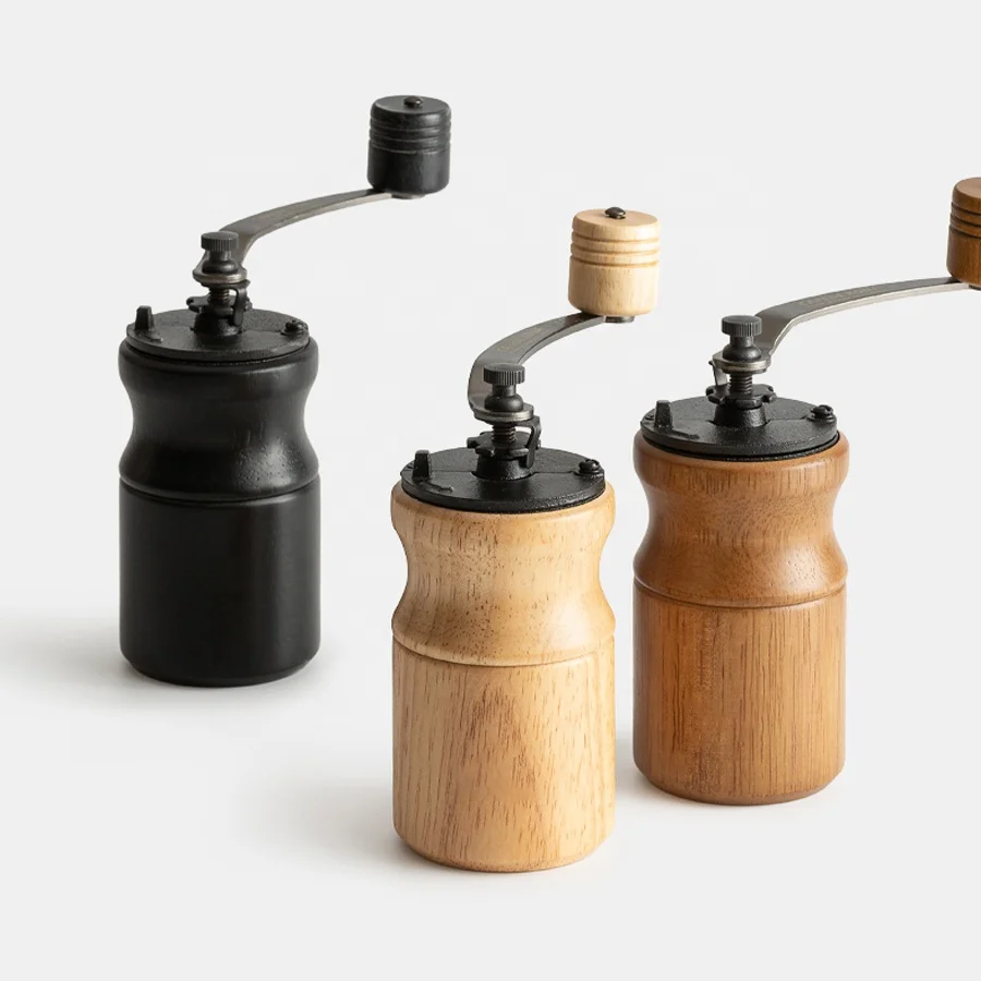 
Оптовая Продажа Регулируемая ручная деревянная кофейная мельница OEM мини ручная кофемолка 