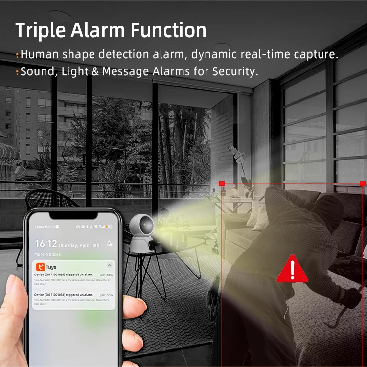 360 rotating 6MP Tuya wifi ip ptz camera smart home security baby monitor camera with 2 way audio