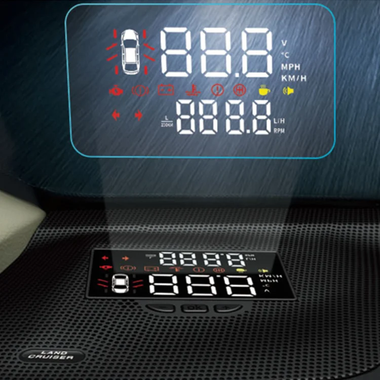 popular latest version  reflective speed screen mirror hud head up display for land cruiser lc200 2008-2021